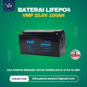 Baterai Lifepo4 VMP 25.6V 100AH