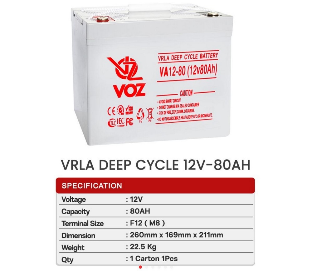 VRLA Deep Cycle 12V 80AH