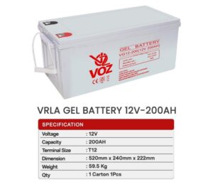 VRLA Gel Battery 12V 200AH