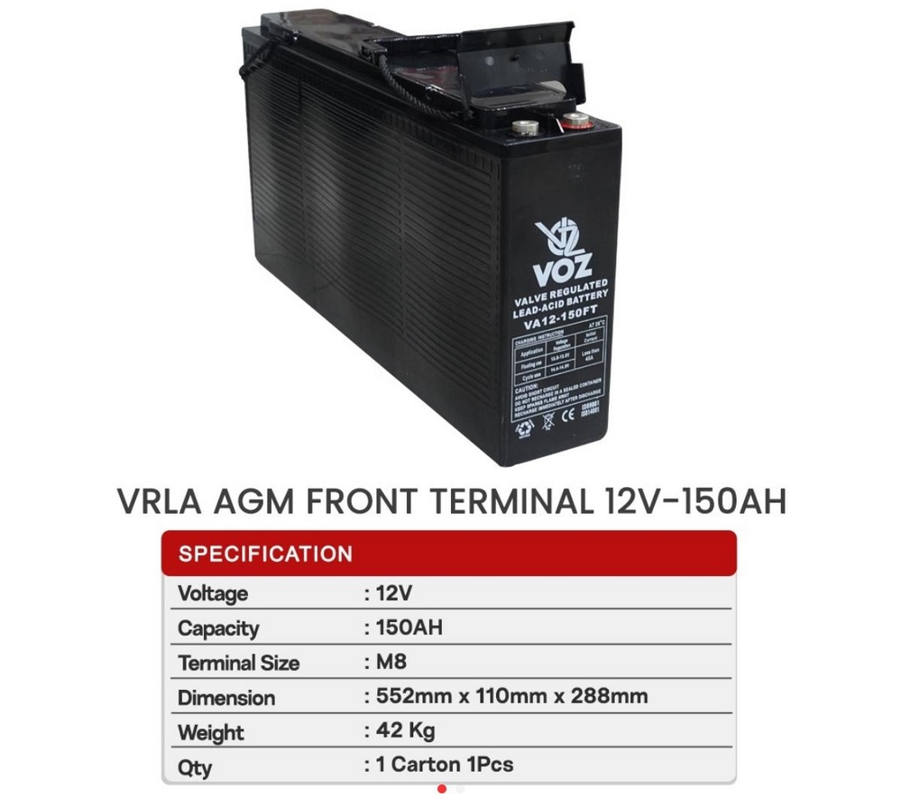 VRLA AGM Front Terminal 12V 150AH