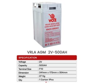 VRLA AGM Battery 2V 500AH