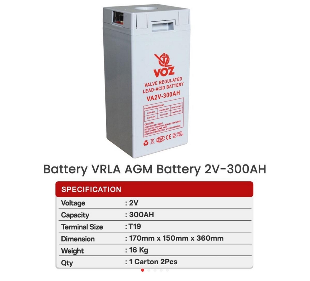 VRLA AGM Battery 2V 300AH