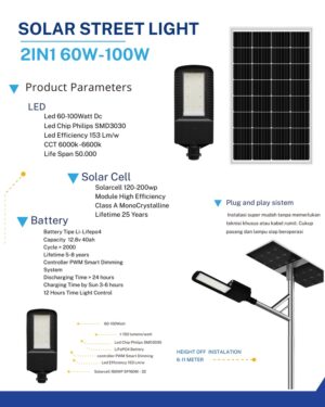 Solar Street Light 2in1 60W-100W