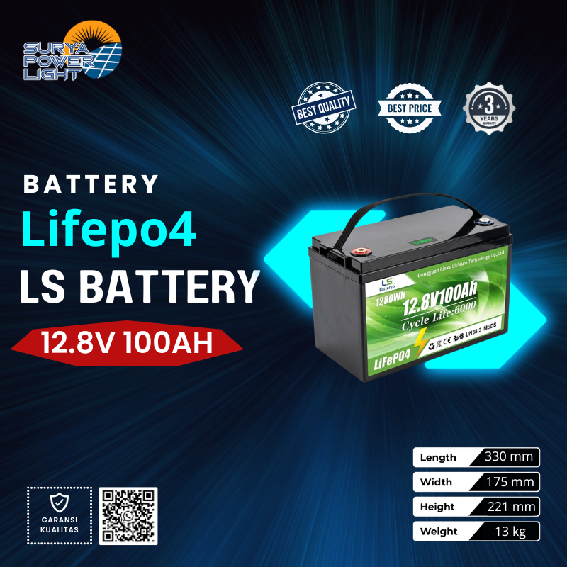 Baterai Lifepo4 LS Battery 12.8V 100Ah - 1280Wh Baterai Lithium Iron Phosphate