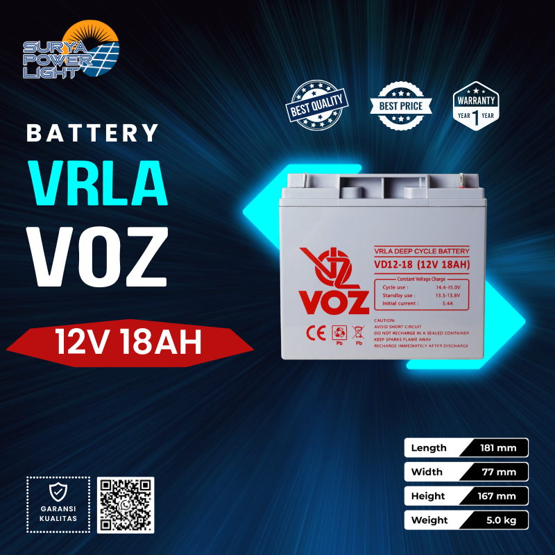 Baterai VRLA Deep Cycle 12V 18AH Voz