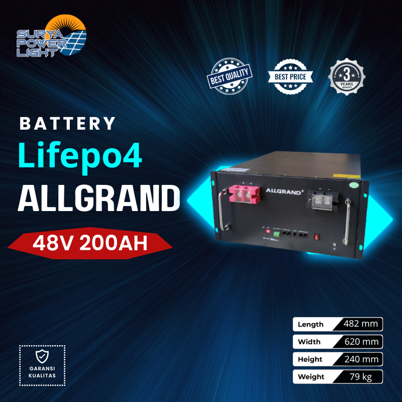 Baterai Allgrand Lifepo4 48V 200Ah, 48V 200Ah Cell Lithium Iron Phosphate