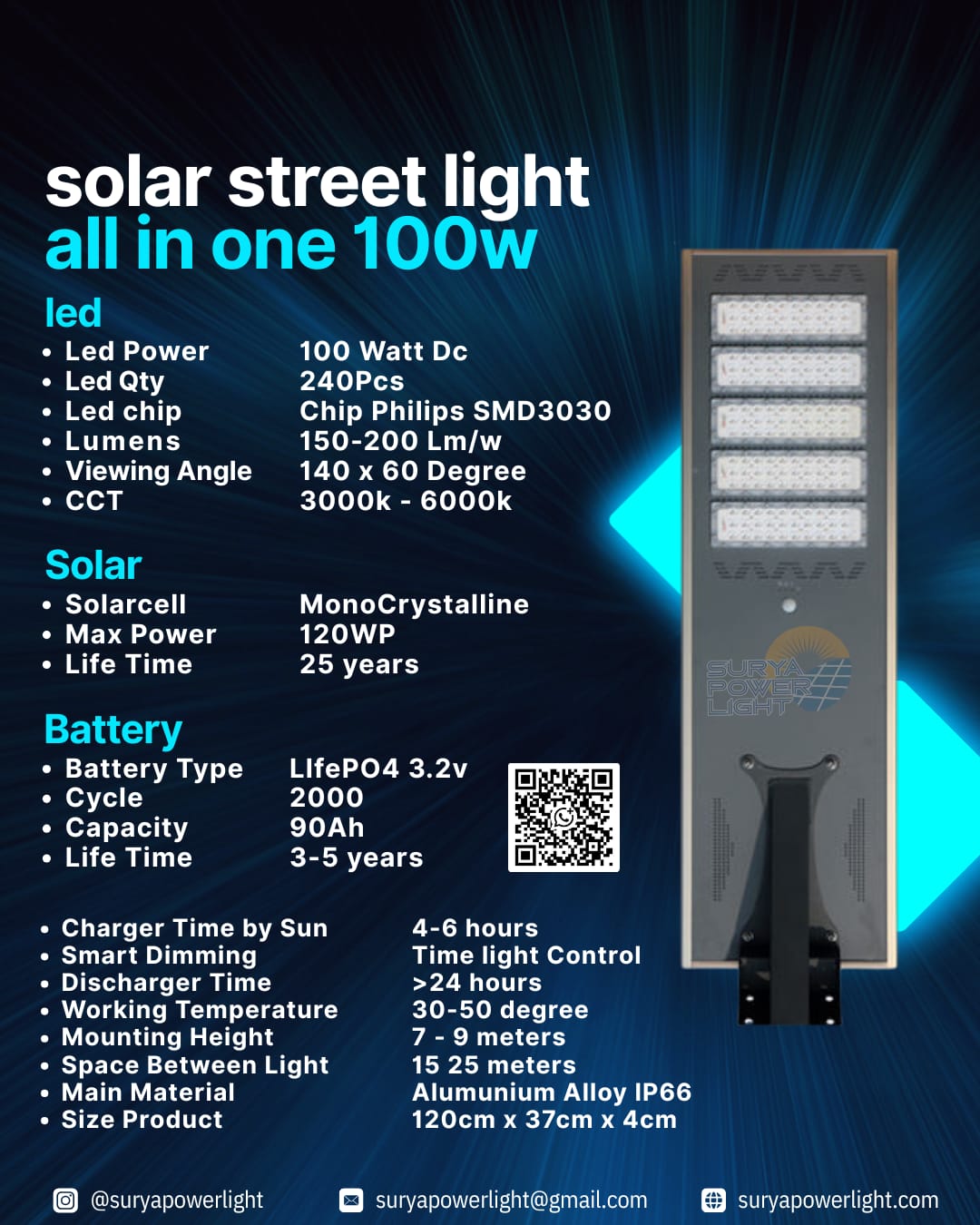 PJU SOLAR CELL ALL IN ONE Lampu jalan all in one 60w-100w